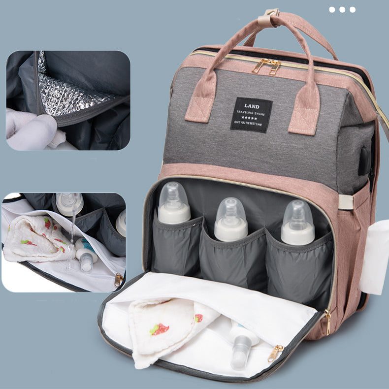 New Mommy Baby Crib Backpack Large Capacity Insulated Bag