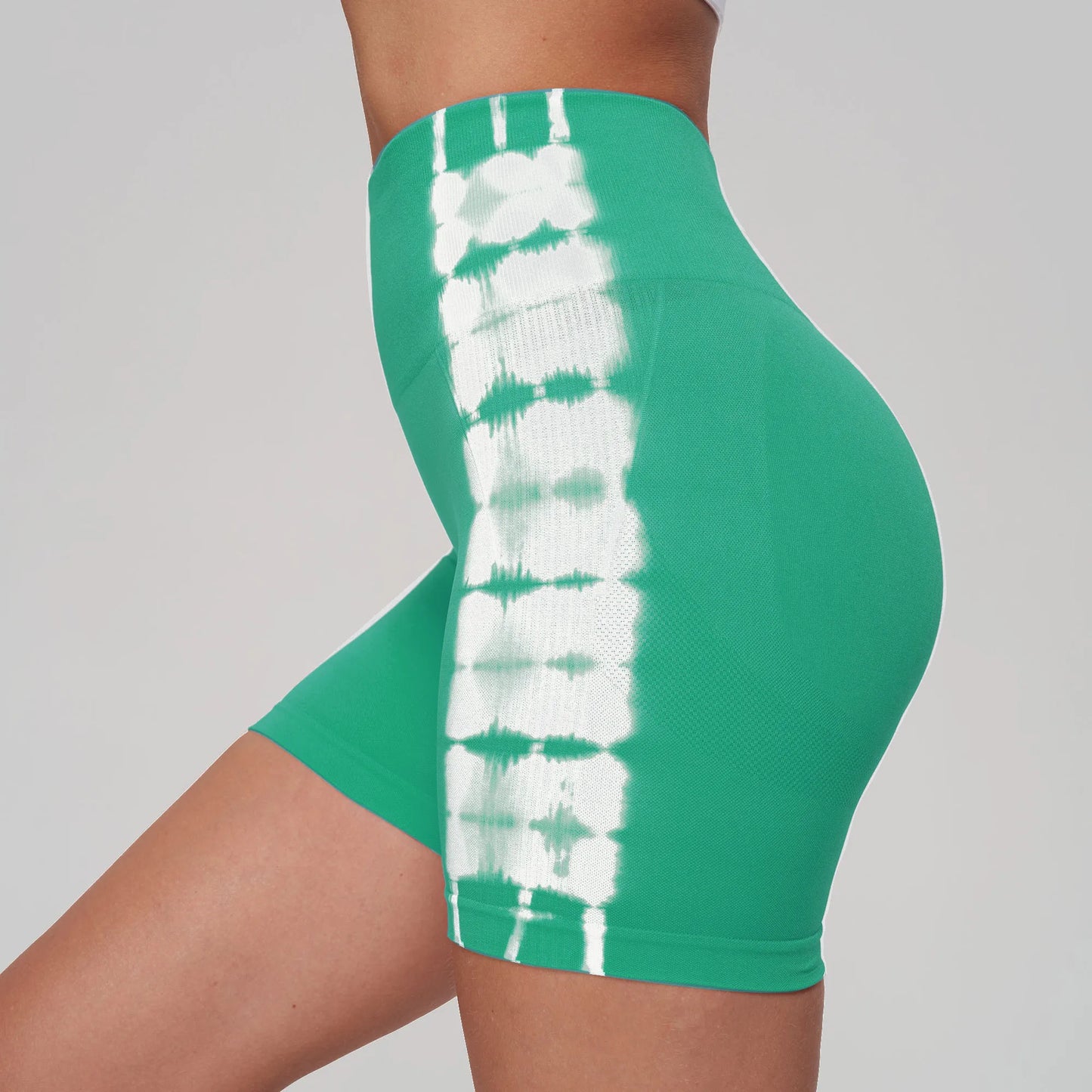 Seamless Tie Dye Sport Shorts For Women High Waisted
