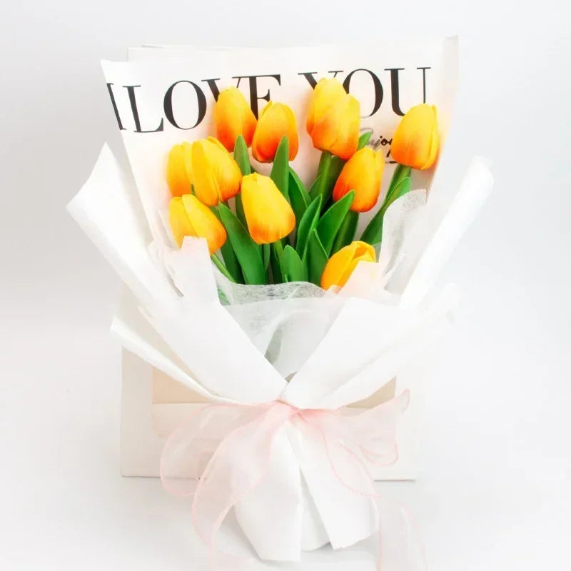 3/5PCS Tulip Artificial Flowers Real Touch Bouquet Fake Flowers Decoration