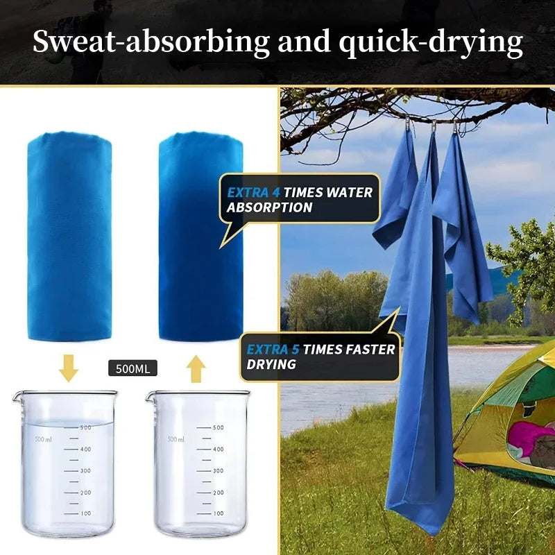 1 PC Sports Microfiber Quick Dry Pocket Towel Portable Ultralight Absorbent