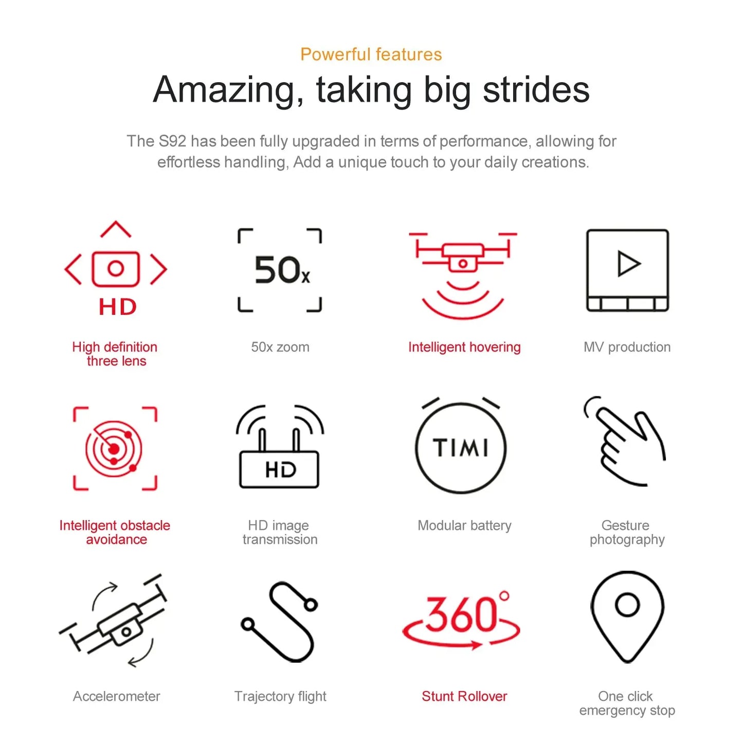 S92 HD 4K Drone with High Grip, Foldable