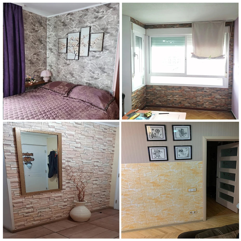 25pcs 3D Wall Stickers Self Adhesive Wallpaper Panel Home Decor