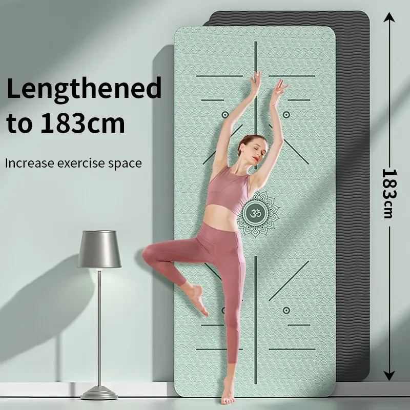 Yoga Mat Non Slip, Eco Friendly Fitness Exercise Mat with Carrying Strap