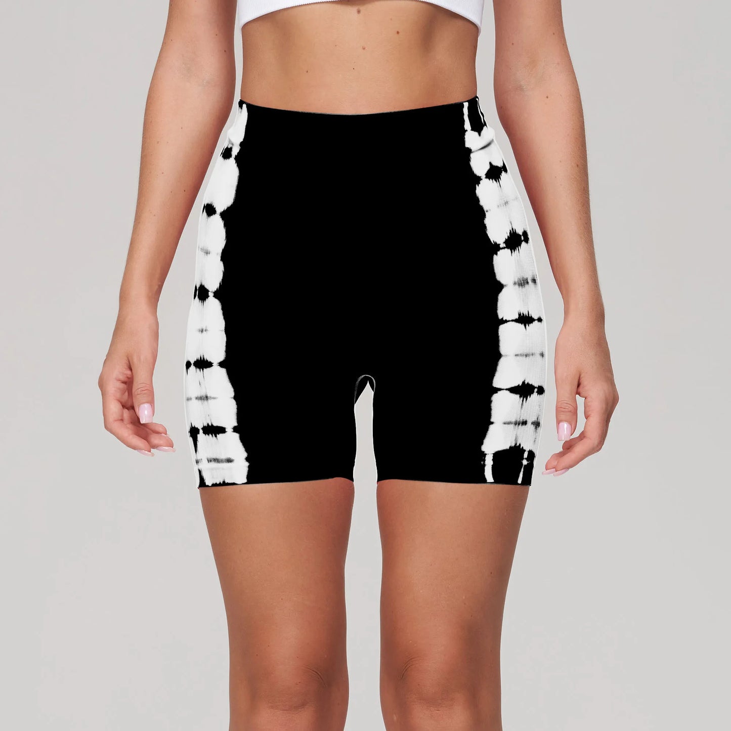 Seamless Tie Dye Sport Shorts For Women High Waisted