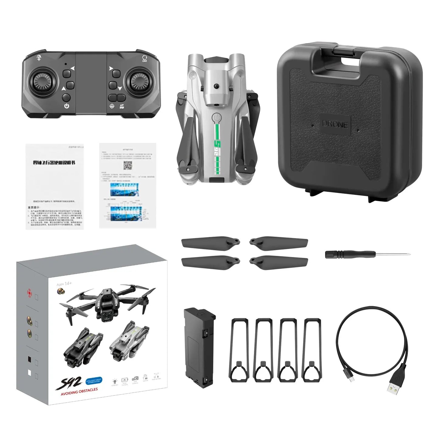 S92 HD 4K Drone with High Grip, Foldable