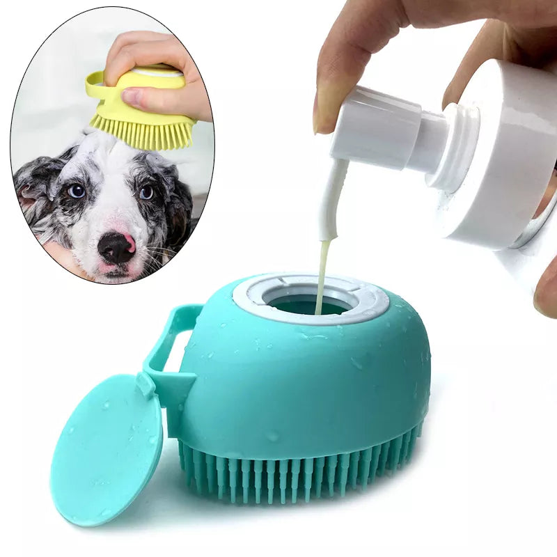Bathroom Puppy Big Dog Cat Bath Massage Gloves Brush Soft Safety Silicon