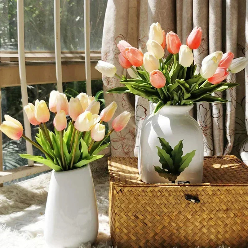 3/5PCS Tulip Artificial Flowers Real Touch Bouquet Fake Flowers Decoration