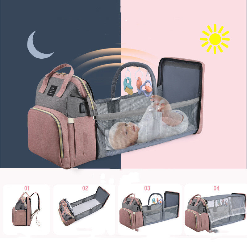 New Mommy Baby Crib Backpack Large Capacity Insulated Bag