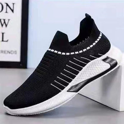 Fashion Mesh Sock Shoes With Striped Design