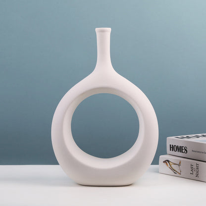 Simple And Special-Shaped Ceramic Vase Flower Arrangement Light Luxury Modern Home Decoration