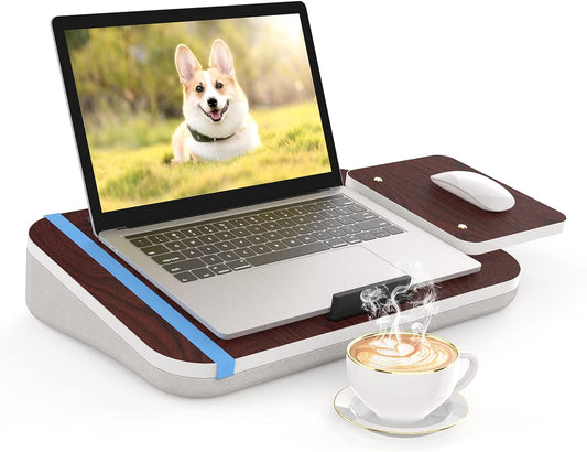 Lap Desk With Cushion, Tablet Holder And Detachable Mouse Tray