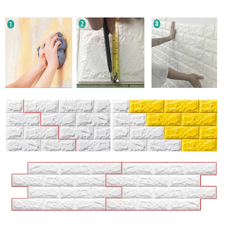 25pcs 3D Wall Stickers Self Adhesive Wallpaper Panel Home Decor