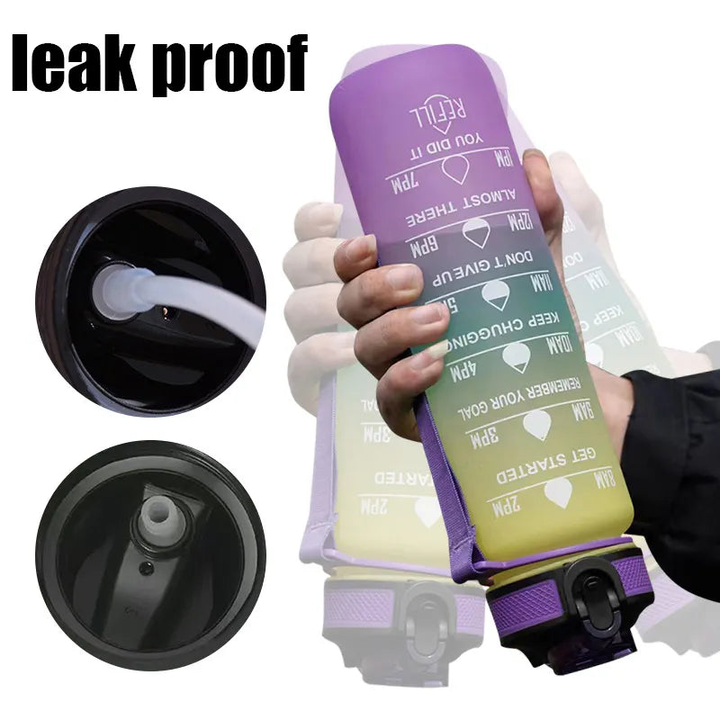 1 Liter Motivational Sport Water Bottle Leakproof