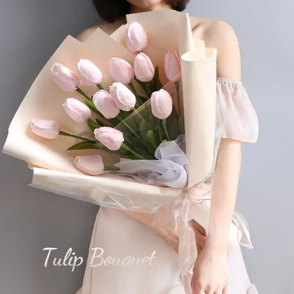 3/5PCS Tulip Artificial Flowers Real Touch Bouquet Fake Flowers Decoration
