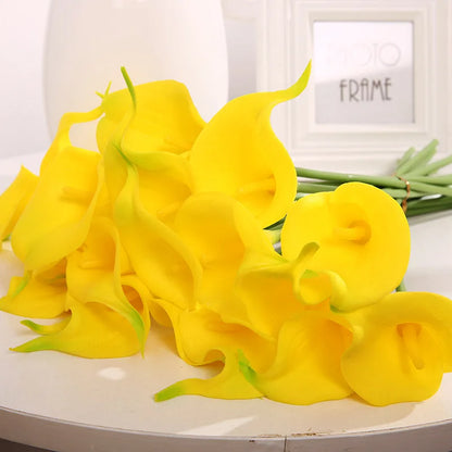 5/10 Pcs White PU Fake Flower Artificial Calla Lily for Home Decor
