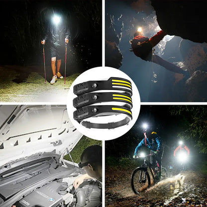 Headlamp COB LED Sensor Head Lamp with Built-in Battery