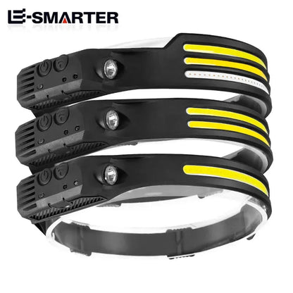 Headlamp COB LED Sensor Head Lamp with Built-in Battery