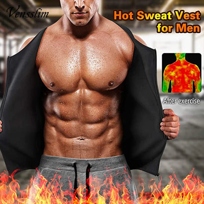 Men's Body Shaper Waist Trainer Sauna Vest Double Belt