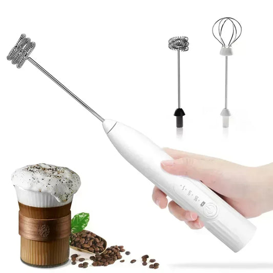 2 in 1 USB Rechargeable Electric Egg Beater Mini Blender Whiskey Coffee Mixer