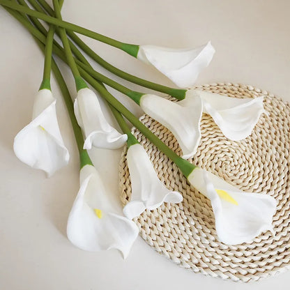 5/10 Pcs White PU Fake Flower Artificial Calla Lily for Home Decor