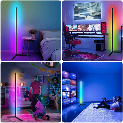 Dimmable RGB Corner Floor Lamp 140cm Stand Smart APP LED Mood Light